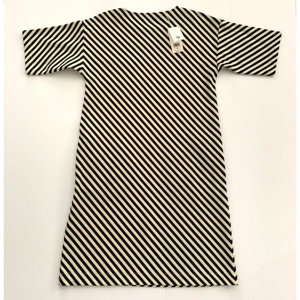 NWT Tory Burch Pocket Stripe Tee T‎ Shirt Dress XS 0 2 Cotton $348 Navy Ivory